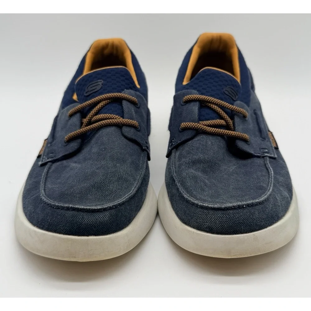 Skechers Shoes Men's Sz 9 Navy Blue Bellinger Garmo Slip On Loafers